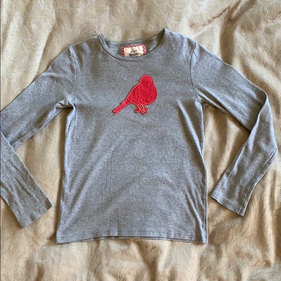 Mini Boden Other - Mini Boden Long- Sleeve Tee with Bird Appliqué